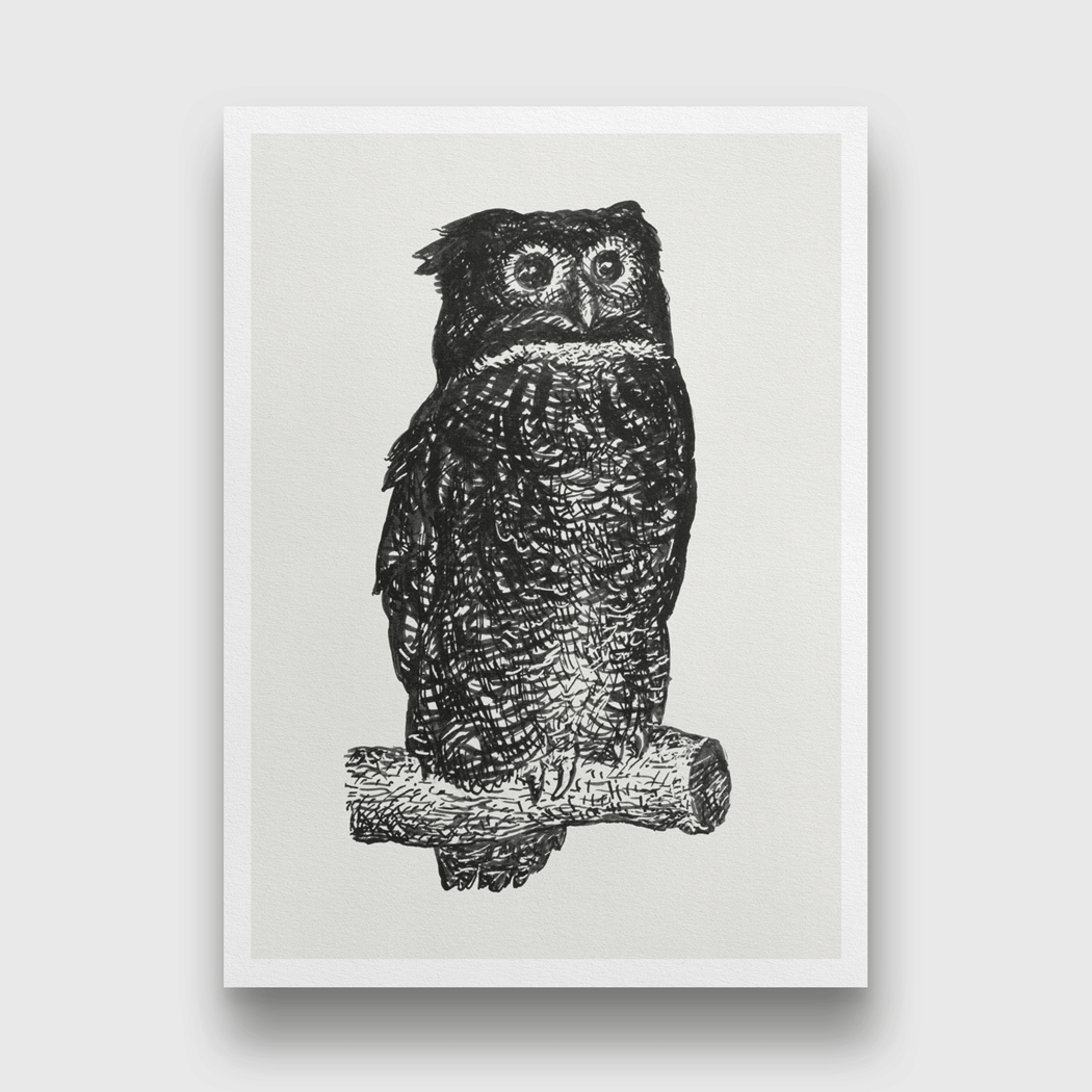 Owl Painting 3 : 4 Vertical Premium Wall Art Canvas by MeriDeewar