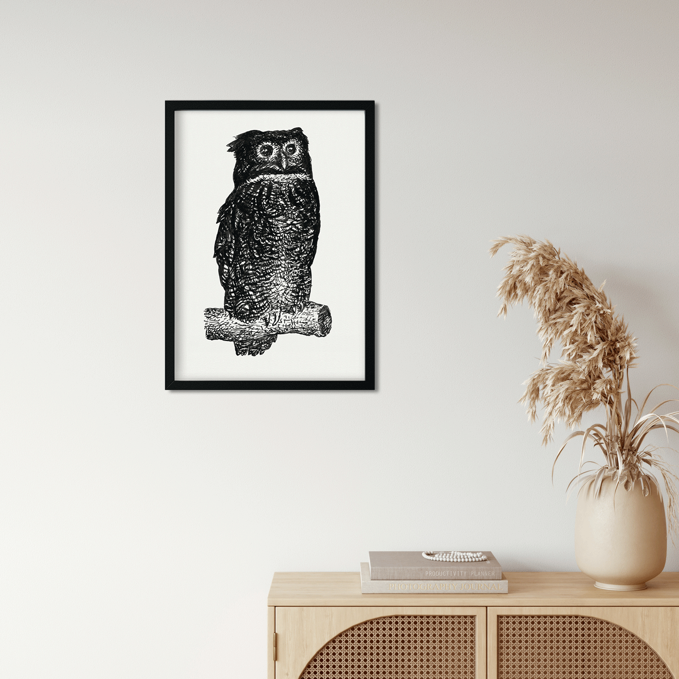 Owl Painting 3 : 4 Vertical Premium Wall Art Canvas by MeriDeewar
