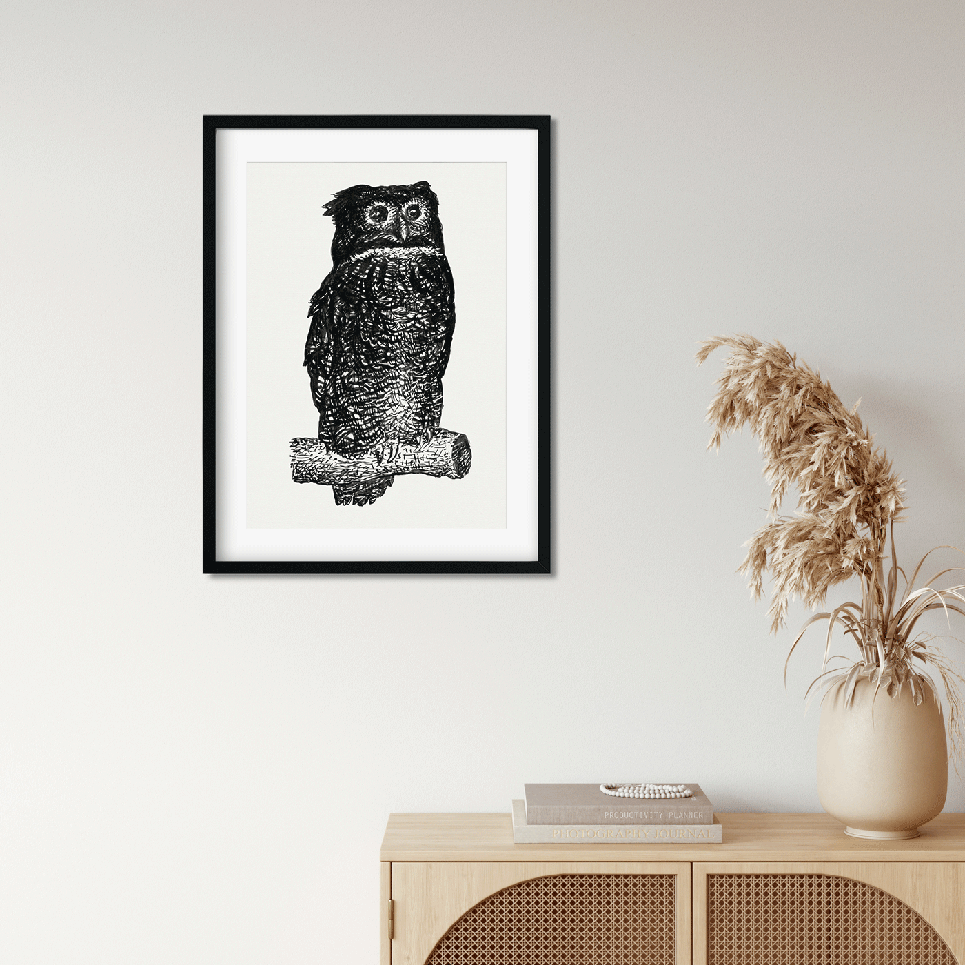 Owl Painting 3 : 4 Vertical Premium Wall Art Canvas by MeriDeewar