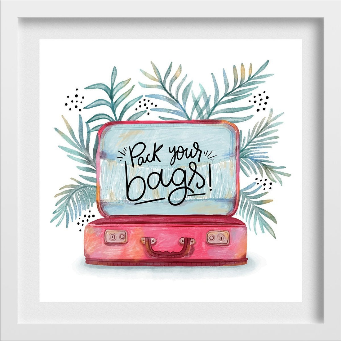 Pack-your-bags 1 : 1 Square Premium Wall Art Canvas by MeriDeewar