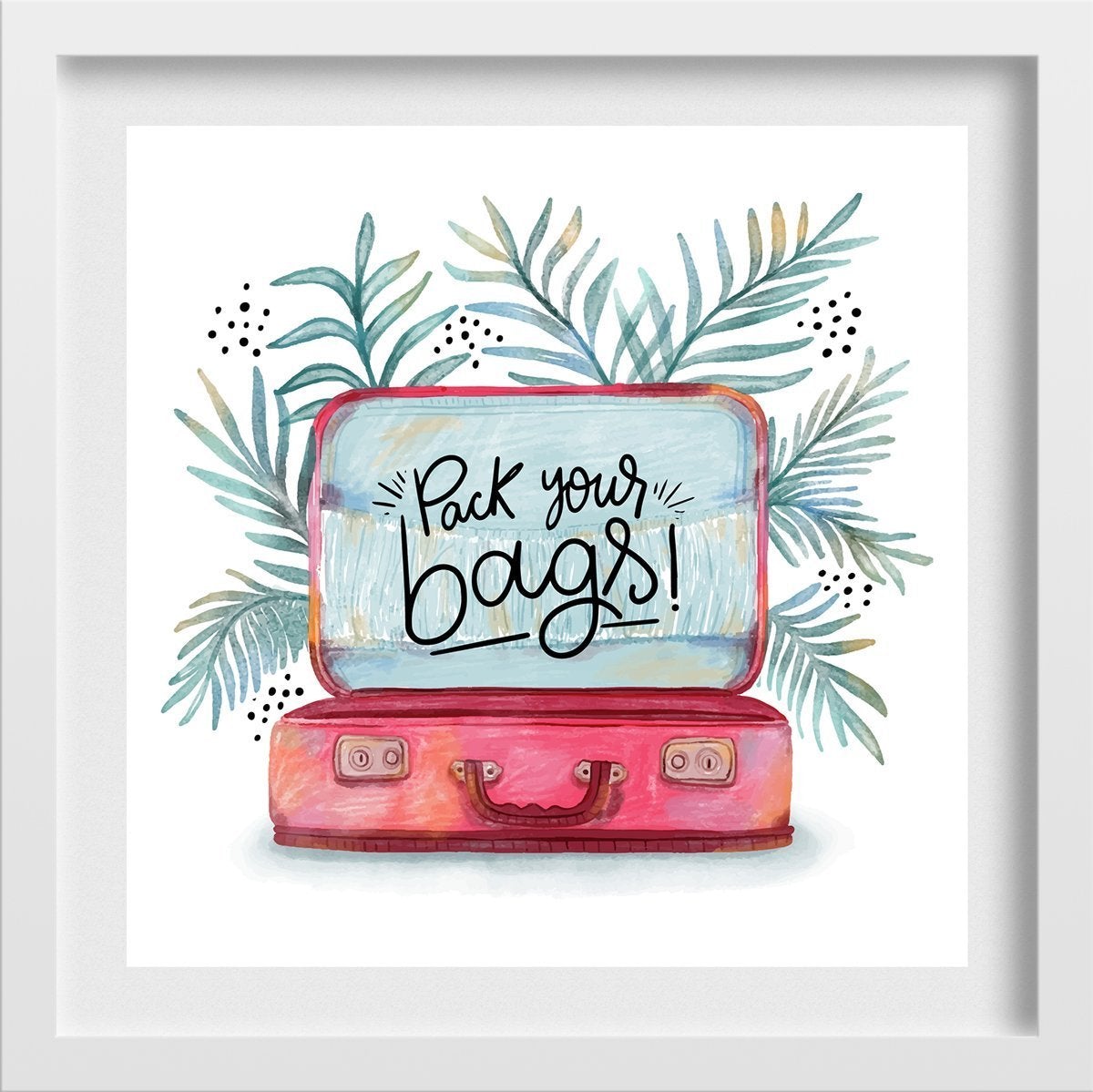 Pack-your-bags 1 : 1 Square Premium Wall Art Canvas by MeriDeewar