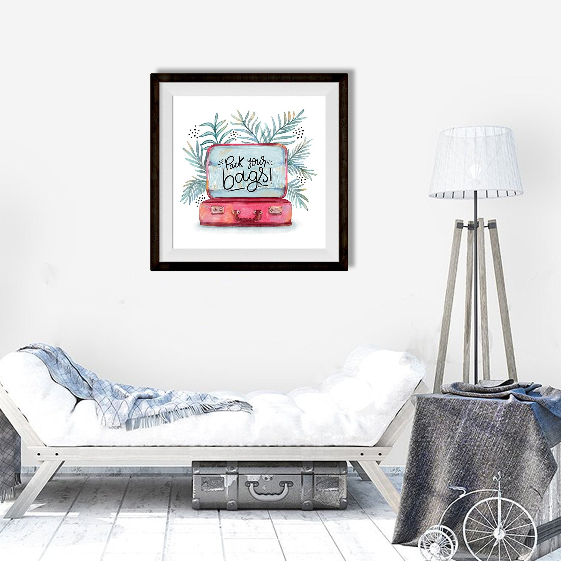 Pack-your-bags 1 : 1 Square Premium Wall Art Canvas by MeriDeewar