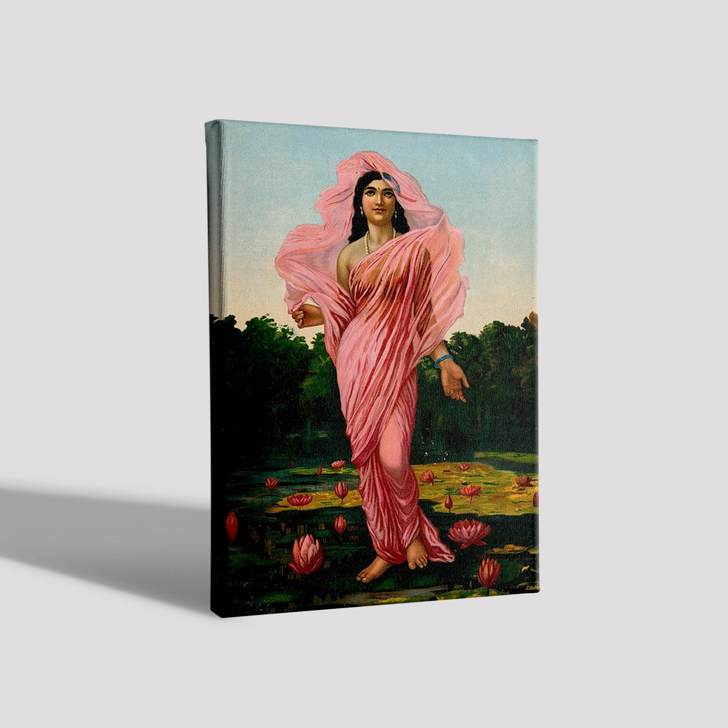 Padmini, Painting By Raja Ravi Varma 2 : 3 Vertical Premium Wall Art Canvas by MeriDeewar
