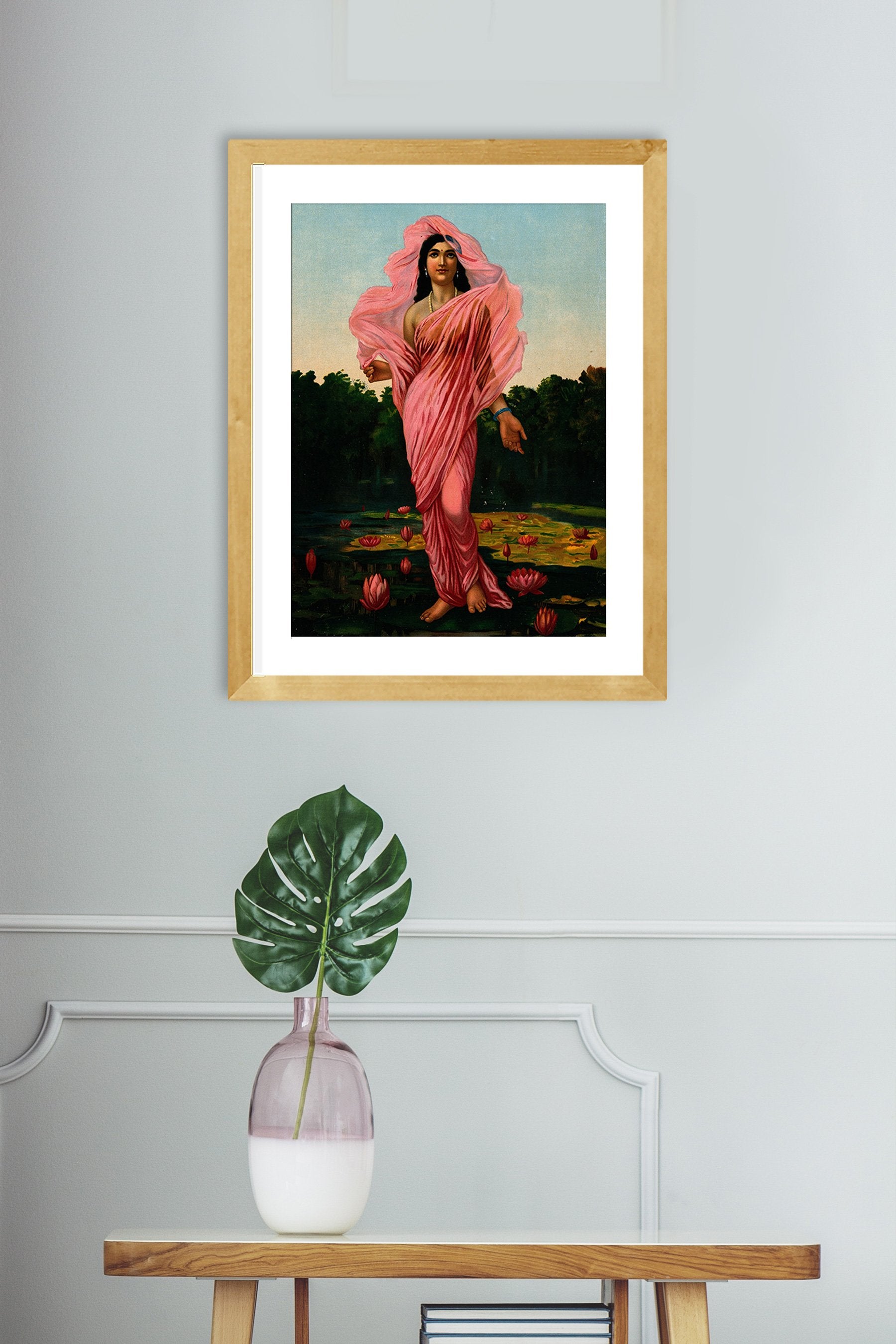 Padmini, Painting By Raja Ravi Varma 2 : 3 Vertical Premium Wall Art Canvas by MeriDeewar