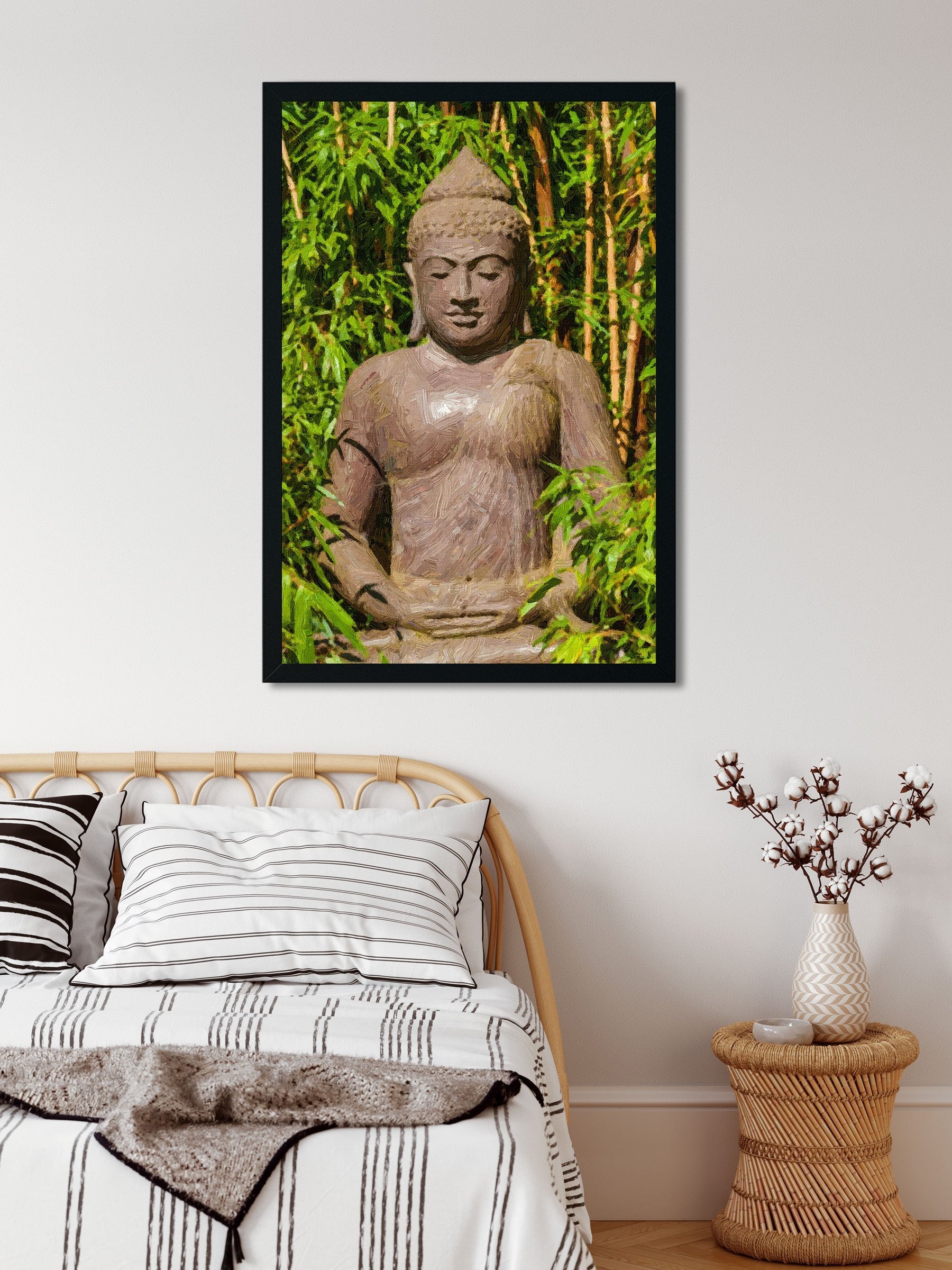 Painting of Budha - Meri Deewar 2 : 3 Vertical Premium Wall Art Canvas by MeriDeewar