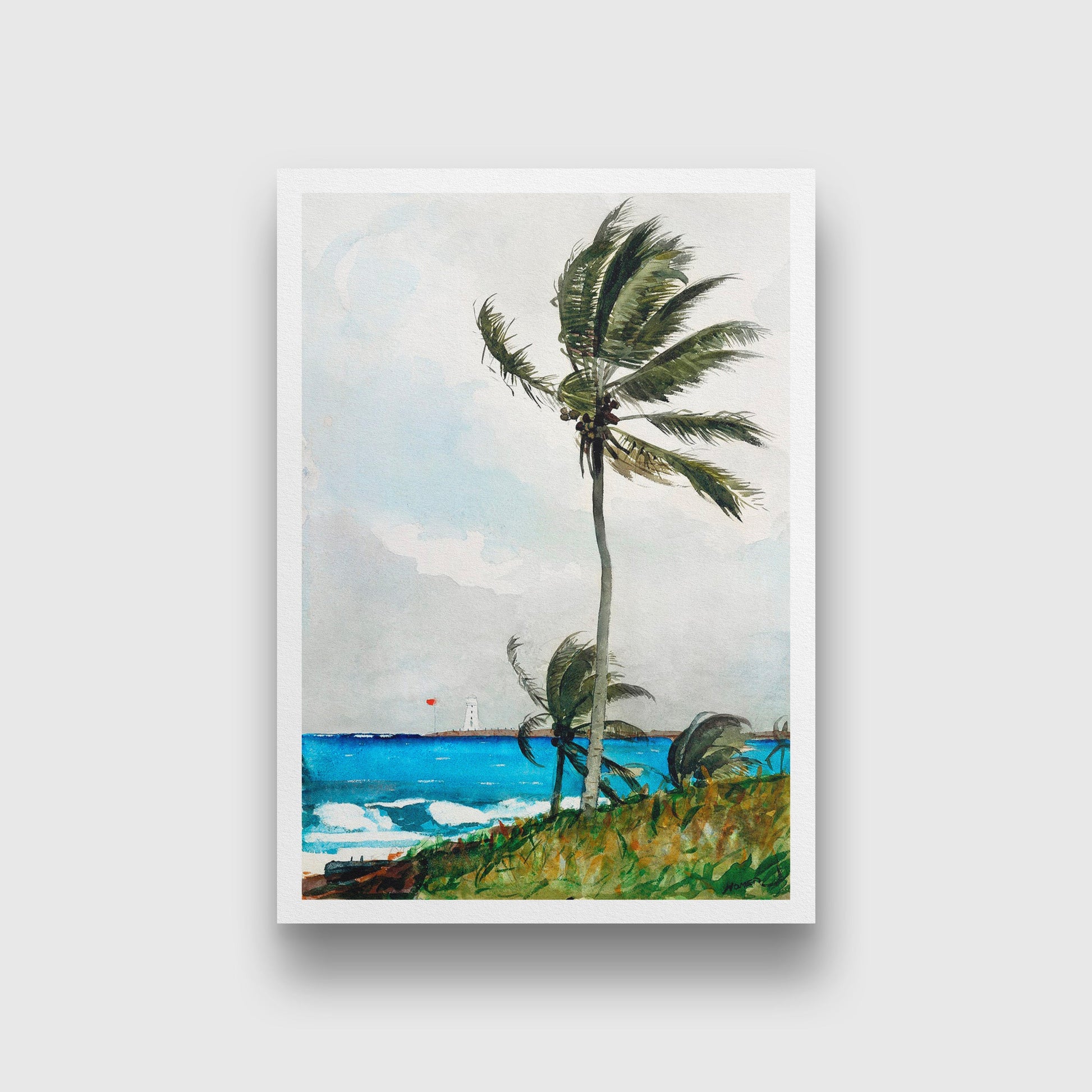 Palm Tree, Nassau painting - Meri Deewar 2 : 3 Vertical Premium Wall Art Canvas by MeriDeewar