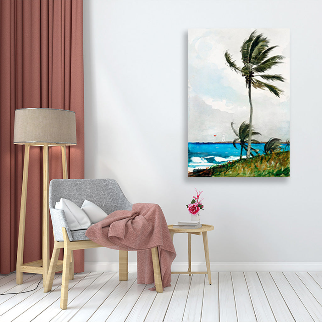 Palm Tree, Nassau painting - Meri Deewar 2 : 3 Vertical Premium Wall Art Canvas by MeriDeewar