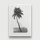 Palm tree with an island Painting 2 : 3 Vertical Premium Wall Art Canvas by MeriDeewar