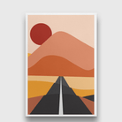 Panorama with mountain cactus Painting 2 : 3 Vertical Premium Wall Art Canvas by MeriDeewar