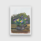 Pansies Flowers Gouache Painting 3 : 4.2 Vertical Premium Wall Art Canvas by MeriDeewar
