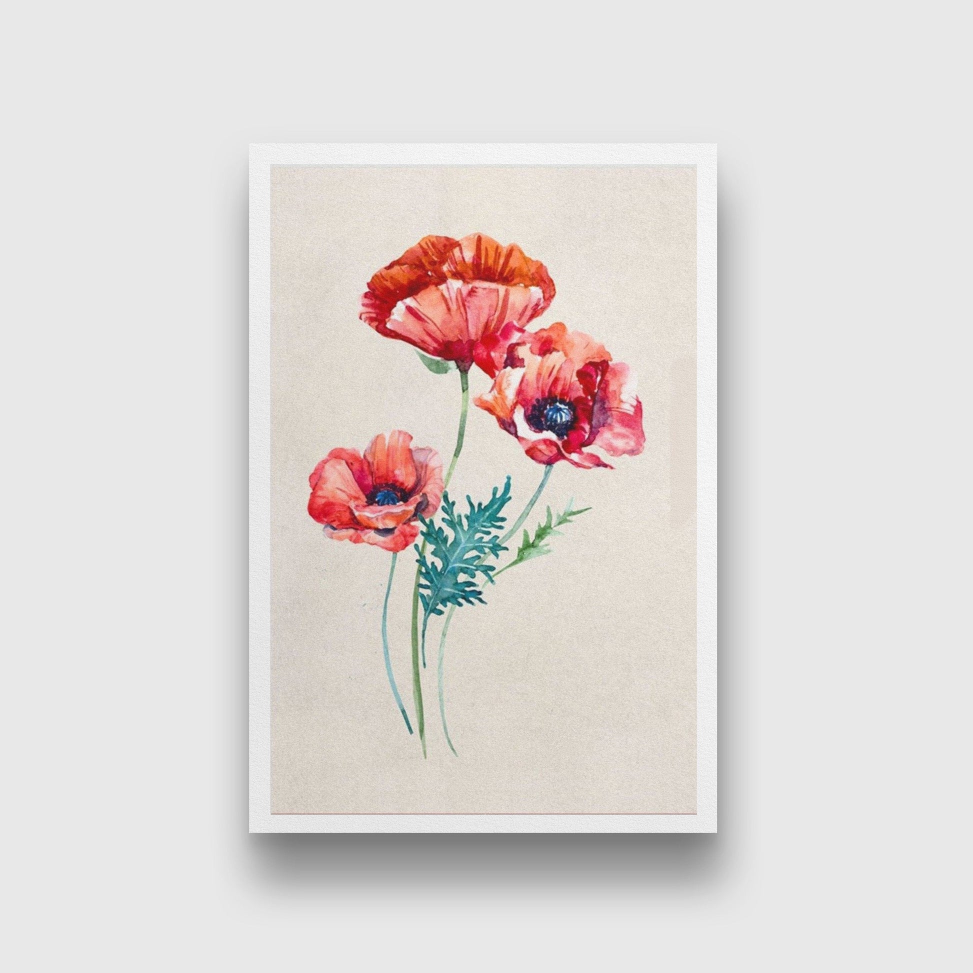 Papaver Orientale Flowers Painting - Meri Deewar 2 : 3 Vertical Premium Wall Art Canvas by MeriDeewar