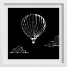 Parachute Black and White Painting - Meri Deewar 1 : 1 Square Premium Wall Art Canvas by MeriDeewar