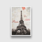 Paris Eiffel Tower Painting - Meri Deewar 2 : 3 Vertical Premium Wall Art Canvas by MeriDeewar