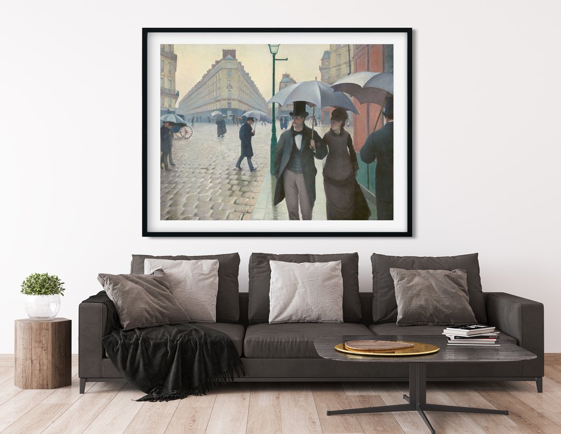 Paris Street in Rainy Weather Painting - Meri Deewar 4 : 3 Horizontal Premium Wall Art Canvas by MeriDeewar