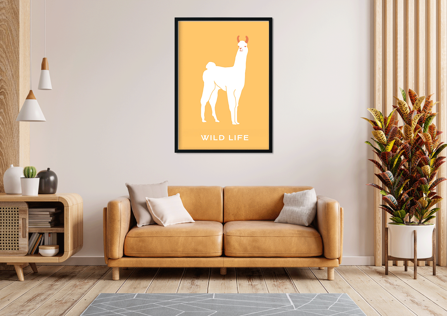 Party Llama Painting 3 : 4.2 Vertical Premium Wall Art Canvas by MeriDeewar