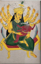 Parvati-enthroned-nursing-Ganesha Painting - Meri Deewar 2 : 3 Vertical Premium Wall Art Canvas by MeriDeewar