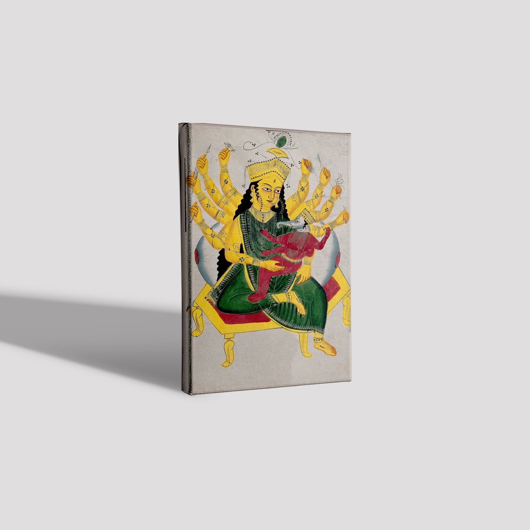 Parvati-enthroned-nursing-Ganesha Painting - Meri Deewar 2 : 3 Vertical Premium Wall Art Canvas by MeriDeewar