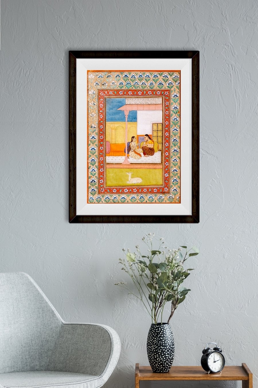 Patamanjari Ragini, the Fourth Wife of Bhairava Raga, Folio from a Ragamala (Garland of Melodies) Painting - Meri Deewar 4 X 5.5 Vertical Premium Wall Art Canvas by MeriDeewar
