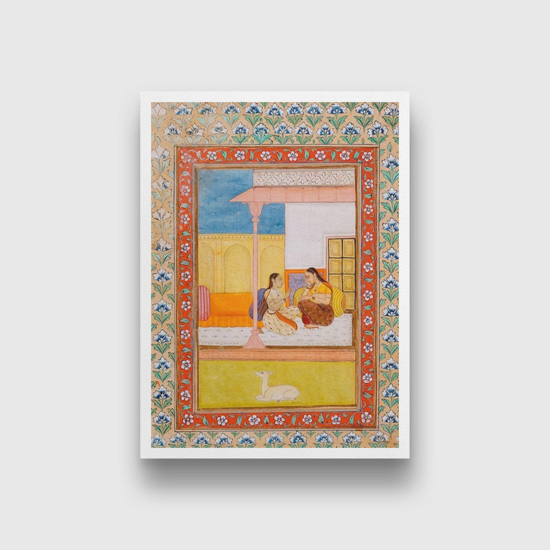 Patamanjari Ragini, the Fourth Wife of Bhairava Raga, Folio from a Ragamala (Garland of Melodies) Painting - Meri Deewar 4 X 5.5 Vertical Premium Wall Art Canvas by MeriDeewar
