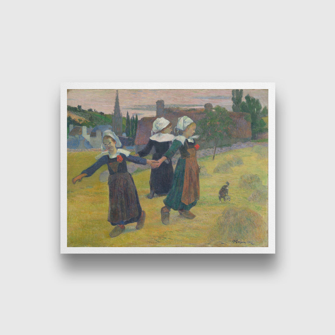 Paul Gauguin Breton Girls Dancing Pont Aven Painting - Meri Deewar 4 :5 Vertical Premium Wall Art Canvas by MeriDeewar
