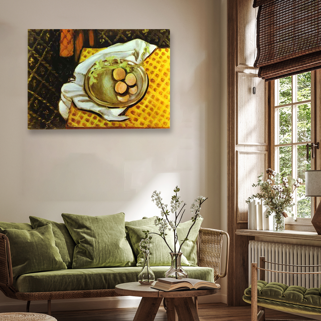 Peaches Painting 3 : 2 Horizontal Premium Wall Art Canvas by MeriDeewar