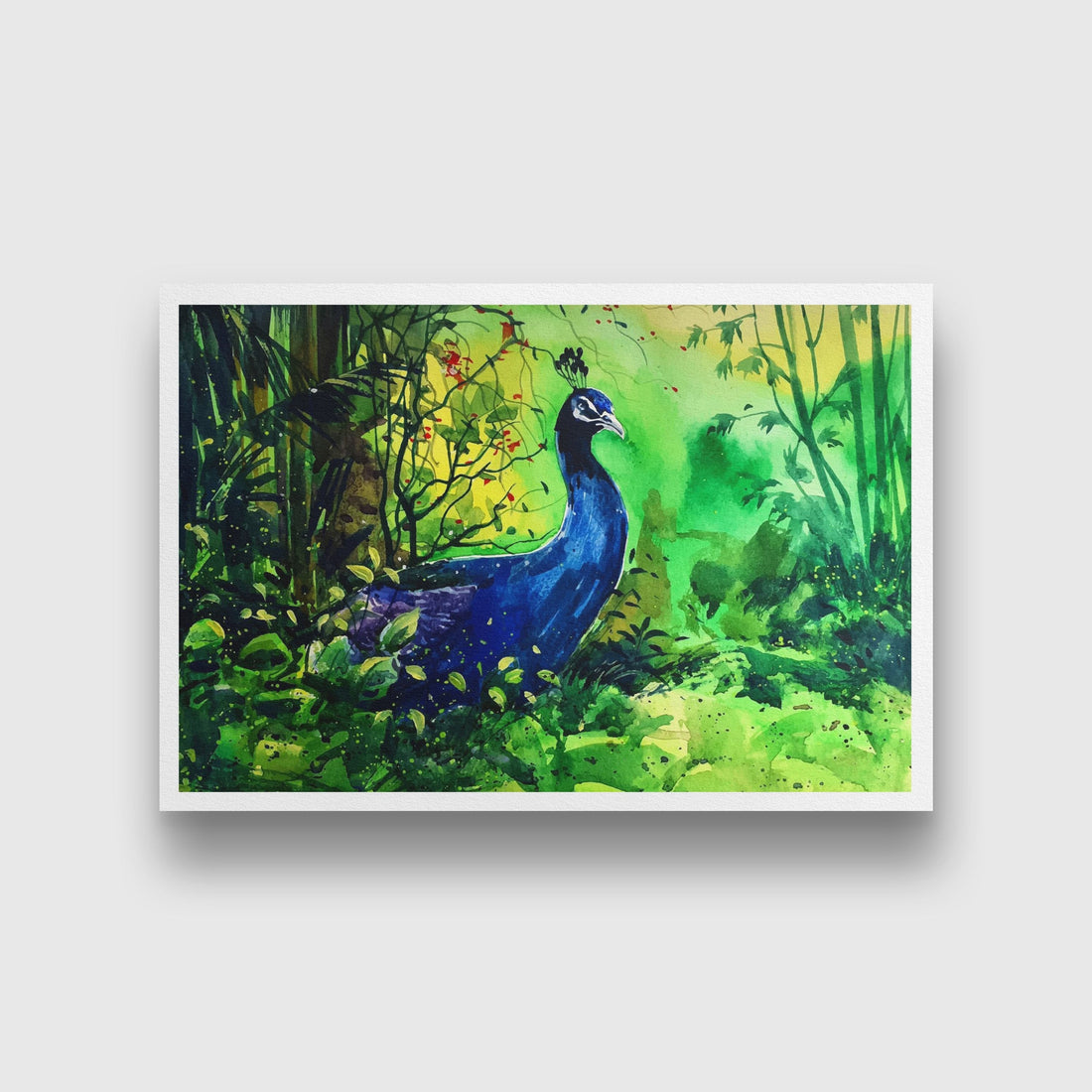 Peacock Painting - Meri Deewar 3 : 2 Horizontal Premium Wall Art Canvas by MeriDeewar