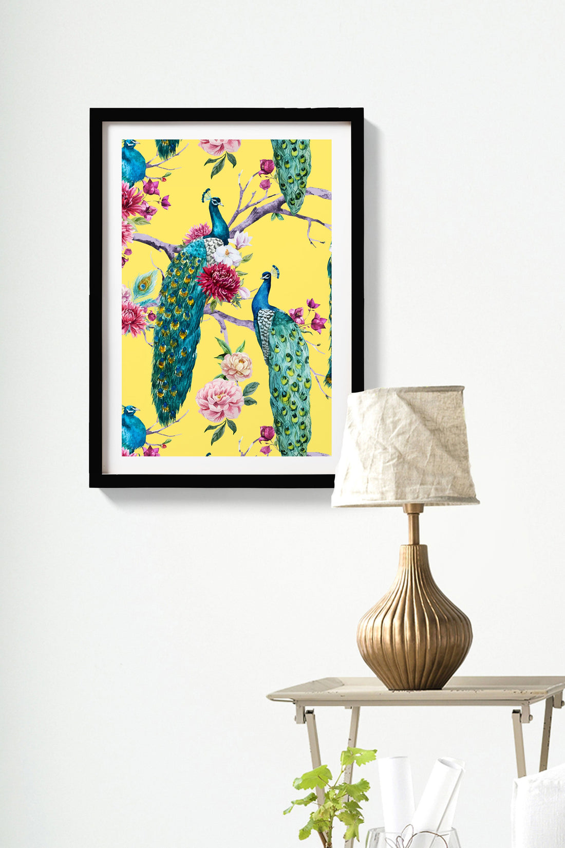 Peacock paradise Painting - Meri Deewar 2 : 3 Vertical Premium Wall Art Canvas by MeriDeewar