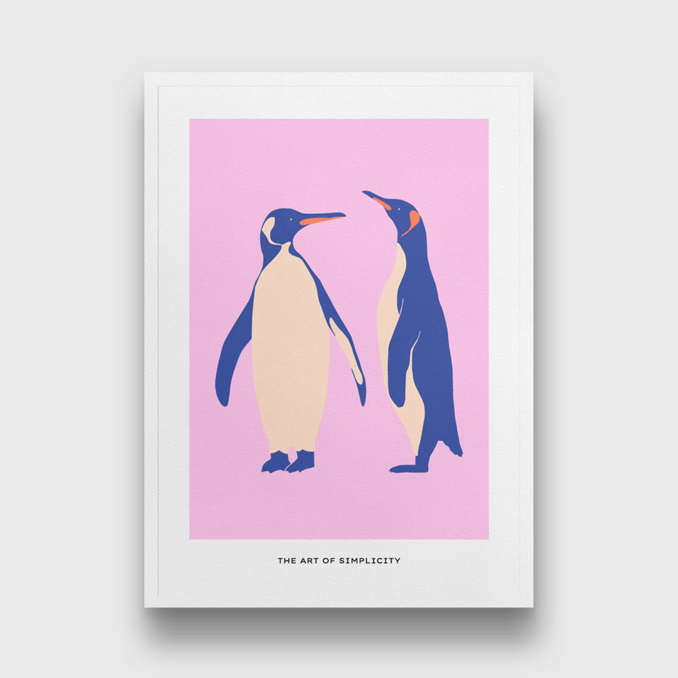 Penguins Painting 3 : 4.2 Vertical Premium Wall Art Canvas by MeriDeewar