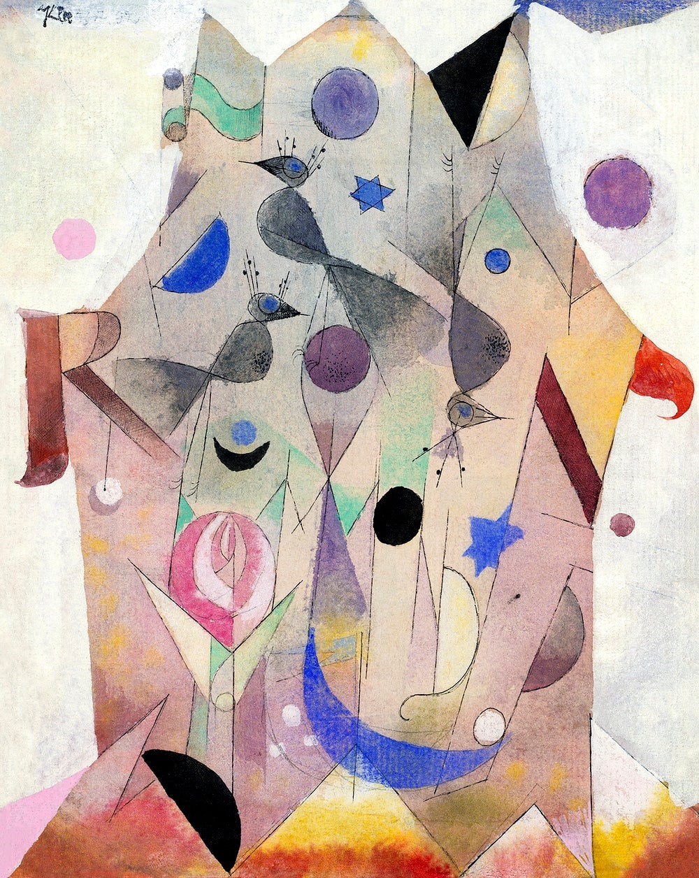Persische Nachtigallen painting - Meri Deewar 4 :5 Vertical Premium Wall Art Canvas by MeriDeewar