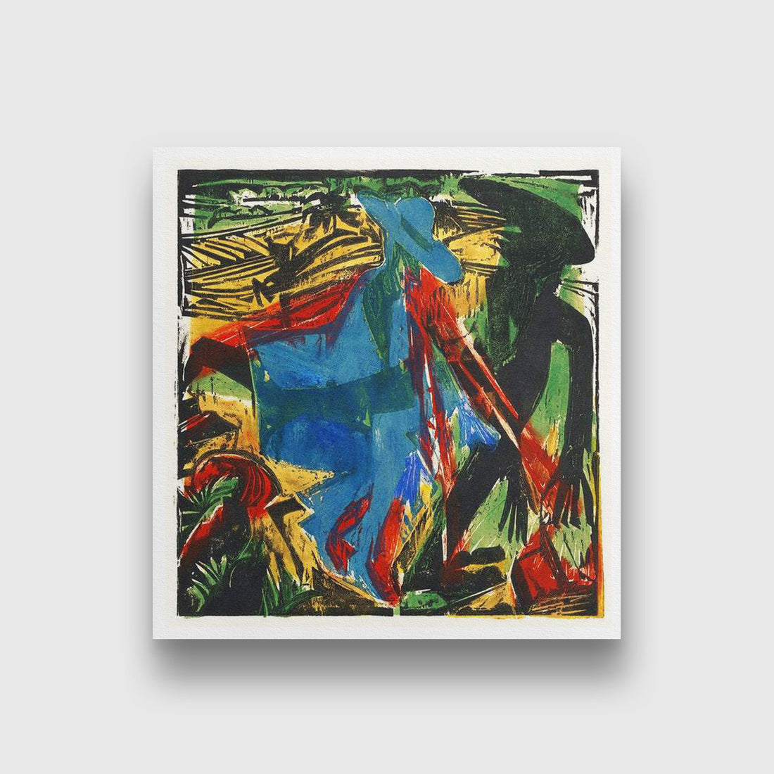 Peter Schlemihl's Wondrous Story- Schlemihl's Encounter with His Shadow Painting - MeriDeewar 1 : 1 Square Premium Wall Art Canvas by MeriDeewar