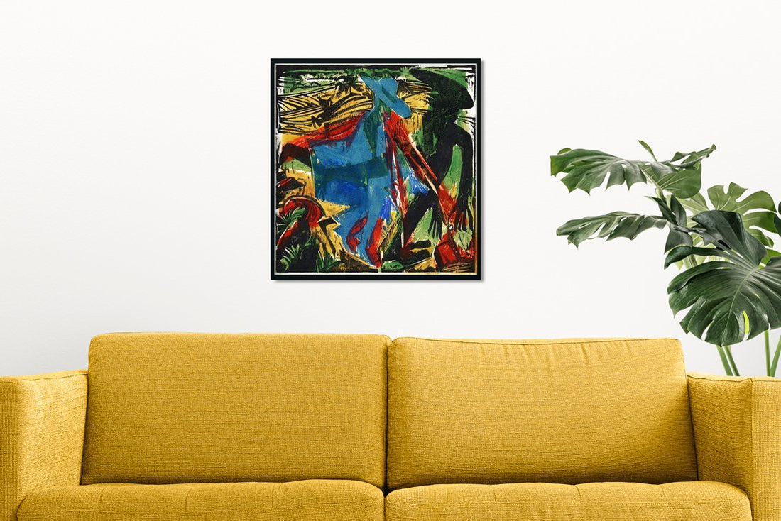 Peter Schlemihl's Wondrous Story- Schlemihl's Encounter with His Shadow Painting - MeriDeewar 1 : 1 Square Premium Wall Art Canvas by MeriDeewar