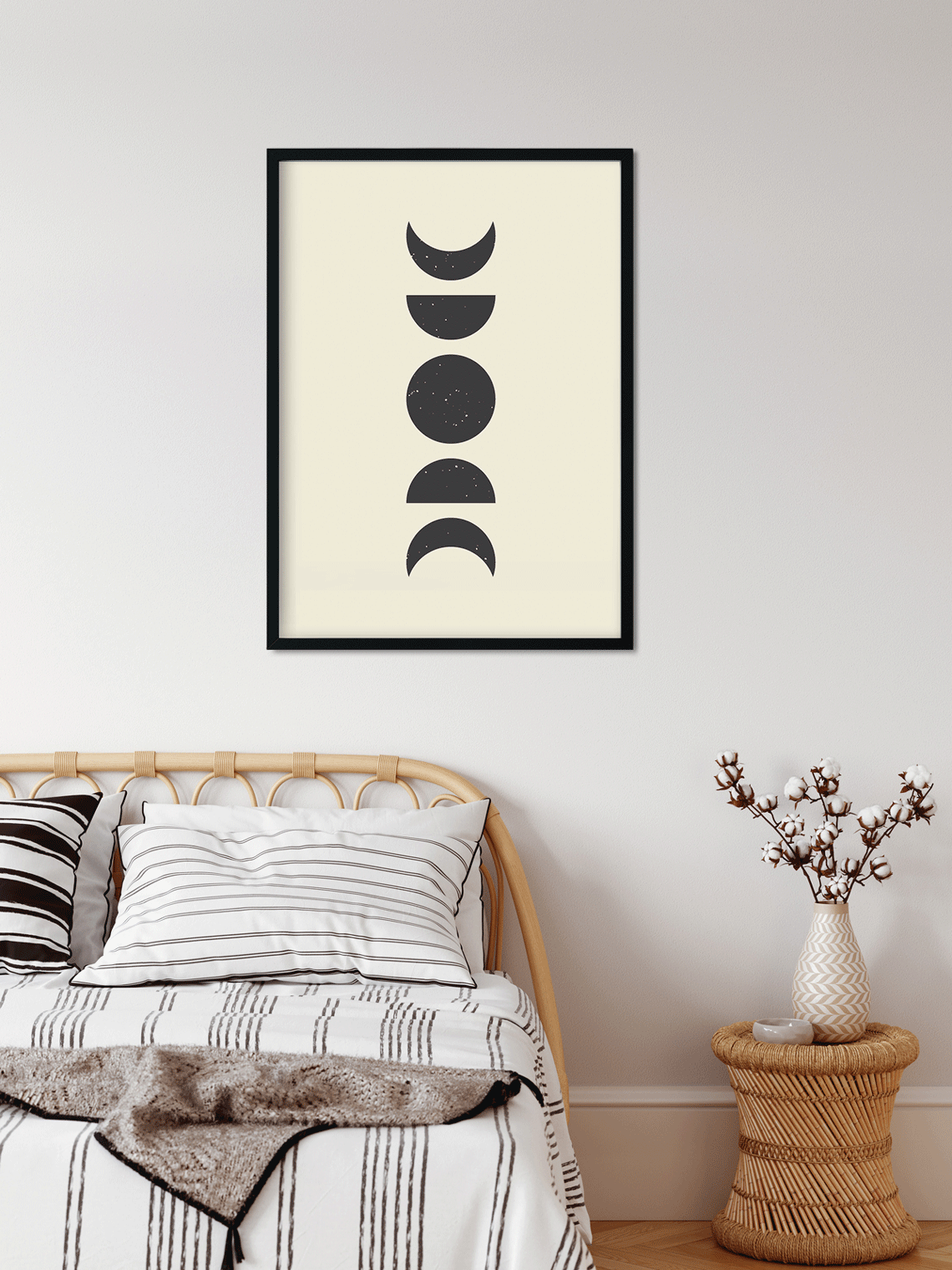 Phase of the Moon Painting 4 :5 Vertical Premium Wall Art Canvas by MeriDeewar