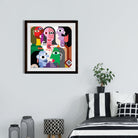 Picasso Style Family Artwork Painting - Meri Deewar 1 : 1 Square Premium Wall Art Canvas by MeriDeewar