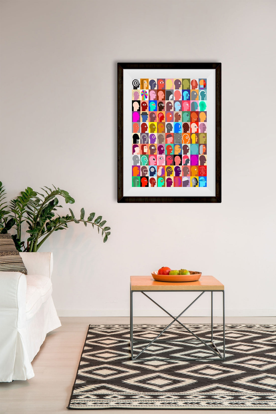 Picasso Style Human Heads Artwork Painting - Meri Deewar 2 : 3 Vertical Premium Wall Art Canvas by MeriDeewar