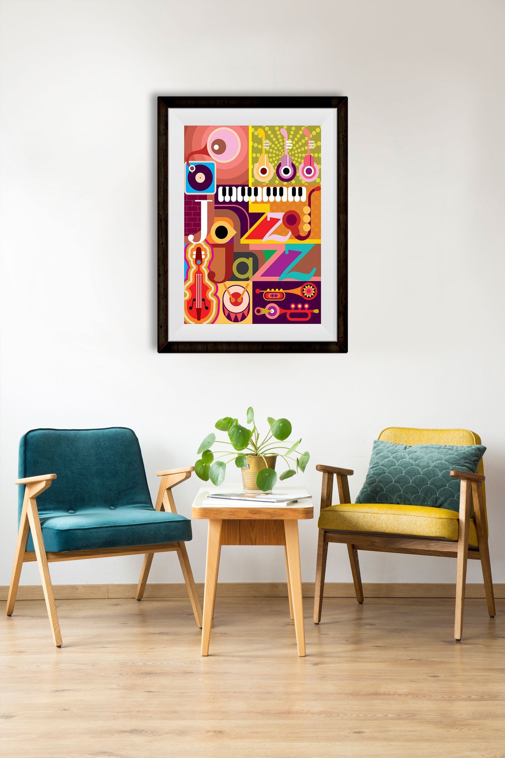 Picasso Style Jazz Concert Artwork Painting - Meri Deewar 2 : 3 Vertical Premium Wall Art Canvas by MeriDeewar