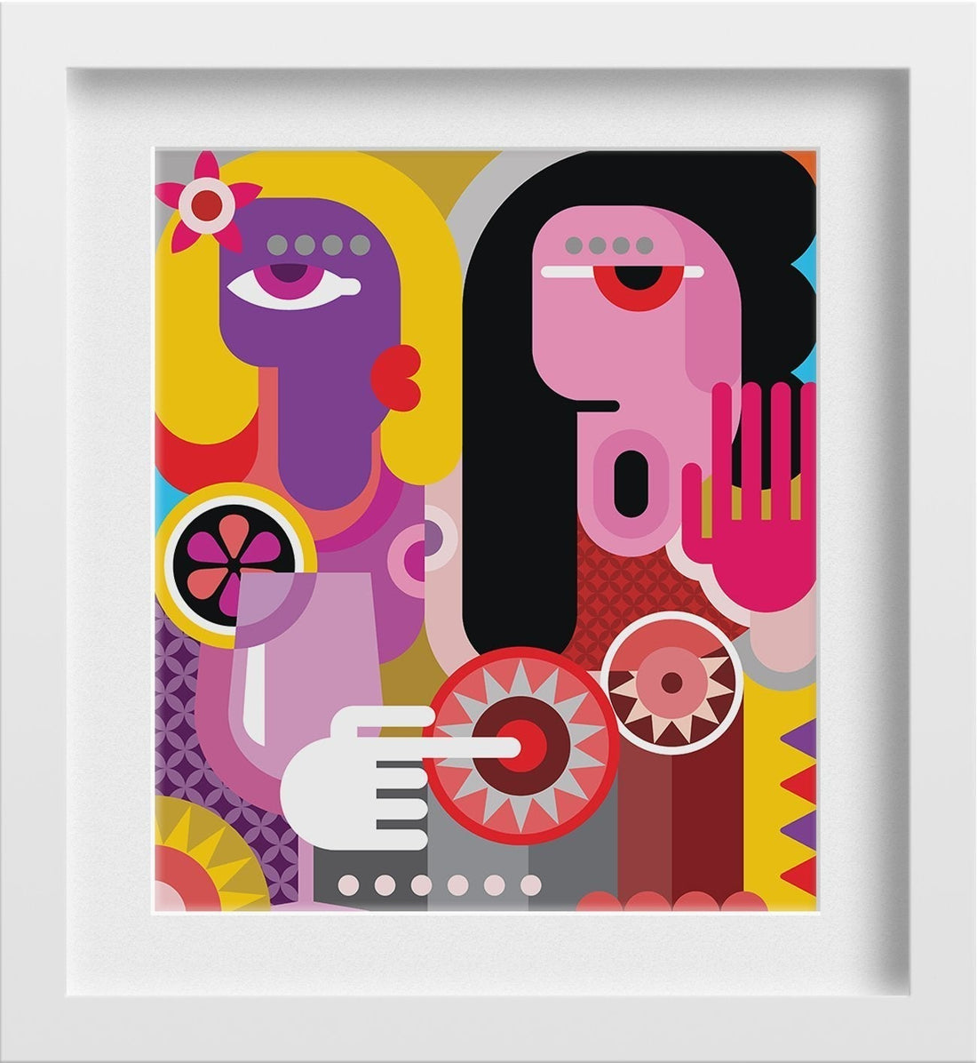Picasso Style man and woman Artwork Painting - Meri Deewar 5 : 6 Vertical Premium Wall Art Canvas by MeriDeewar