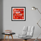 Picasso Style music and cocktails Artwork Painting - Meri Deewar 1 : 1 Square Premium Wall Art Canvas by MeriDeewar