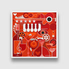 Picasso Style music and cocktails Artwork Painting - Meri Deewar 1 : 1 Square Premium Wall Art Canvas by MeriDeewar