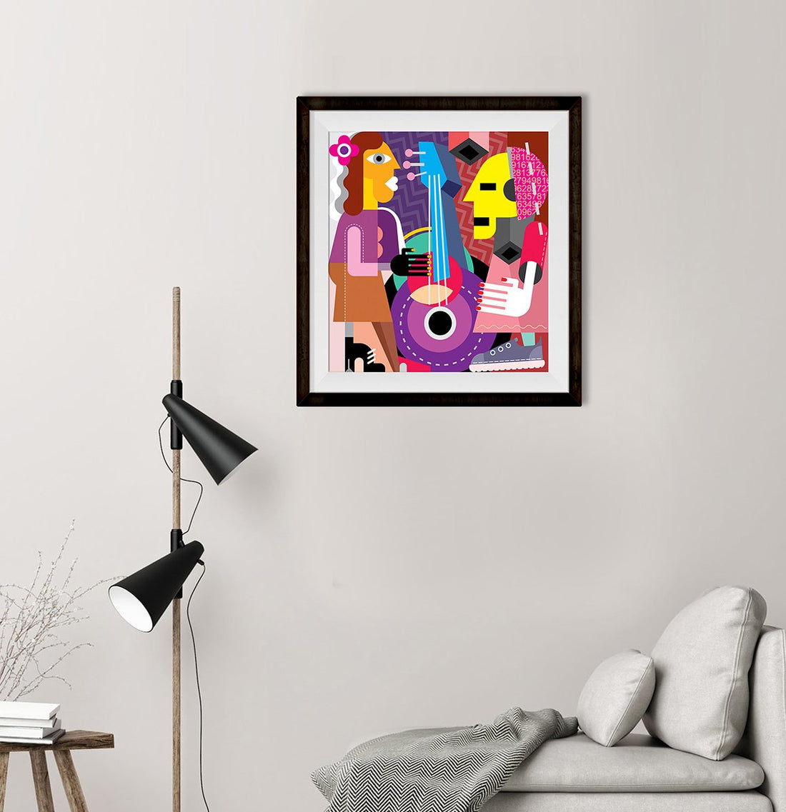Picasso Style The Dance Artwork Painting - Meri Deewar 1 : 1 Square Premium Wall Art Canvas by MeriDeewar