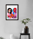 Picasso Style woman playing saxophone Artwork Painting - Meri Deewar 3 : 4 Vertical Premium Wall Art Canvas by MeriDeewar