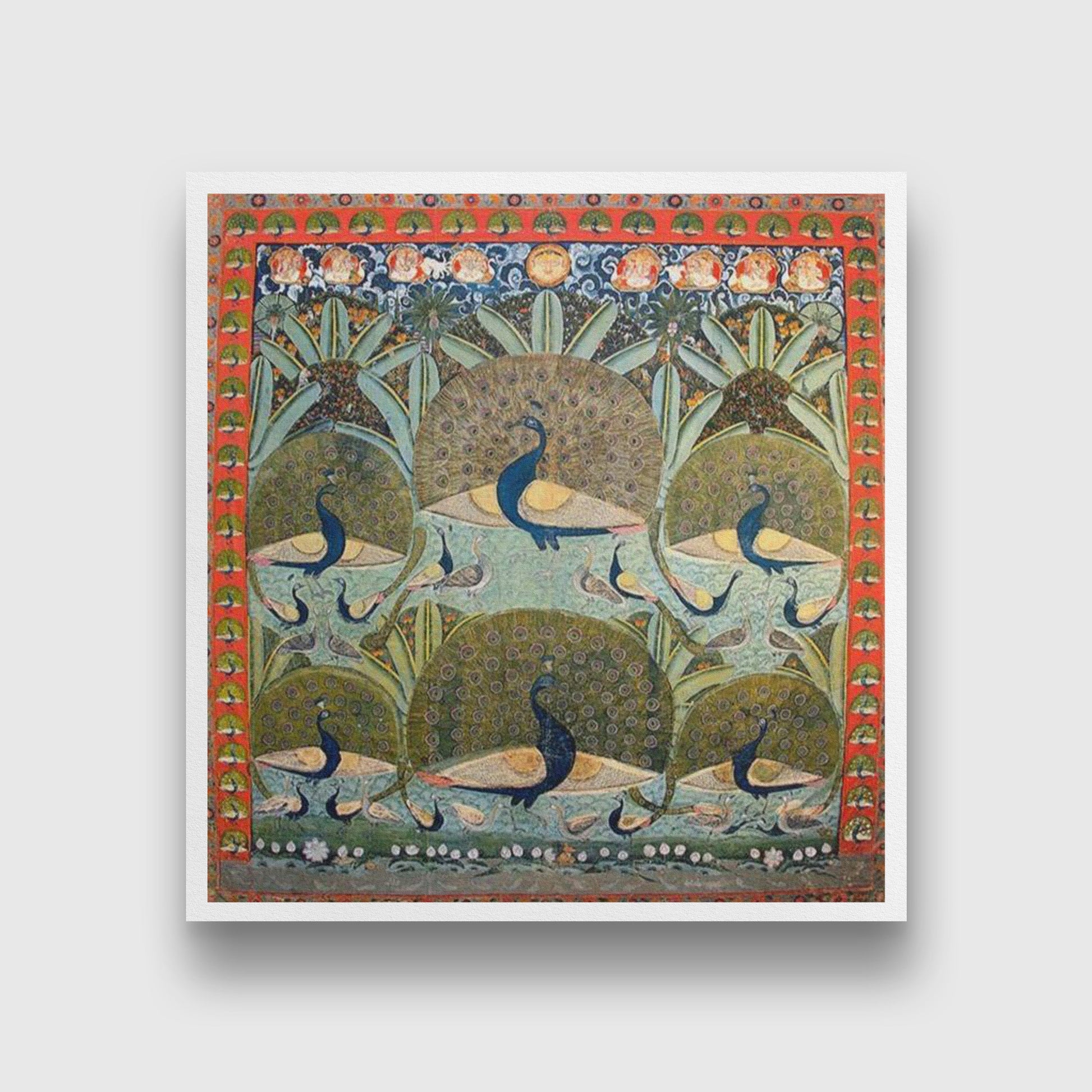 Pichvai for Morakuti Painting - Meri Deewar 1 : 1 Square Premium Wall Art Canvas by MeriDeewar