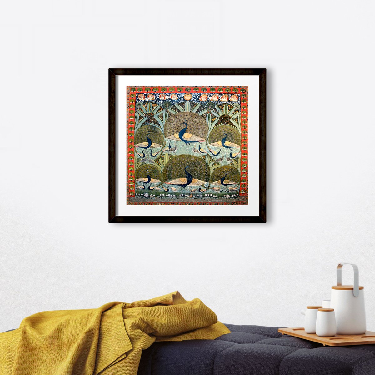 Pichvai for Morakuti Painting - Meri Deewar 1 : 1 Square Premium Wall Art Canvas by MeriDeewar