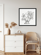 Pigeon on a branch of a chestnut tree Painting 1 : 1 Square Premium Wall Art Canvas by MeriDeewar
