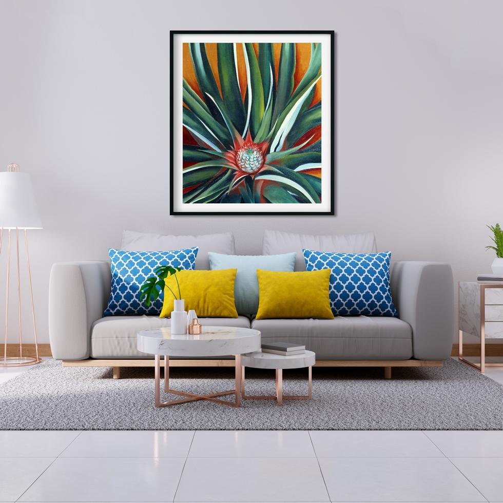 Pineapple Bud Painting - Meri Deewar 5 : 6 Vertical Premium Wall Art Canvas by MeriDeewar