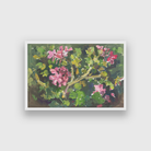 Pink Geranium Gouache Painting 3 : 2 Horizontal Premium Wall Art Canvas by MeriDeewar