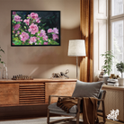 Pink Roses Gouache Painting 3 : 2 Horizontal Premium Wall Art Canvas by MeriDeewar