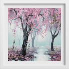 Pink Tree Oil Painting - Meri Deewar 1 : 1 Square Premium Wall Art Canvas by MeriDeewar