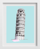 Pisa Tower Illustration Painting - Meri Deewar 3 : 4 Vertical Premium Wall Art Canvas by MeriDeewar