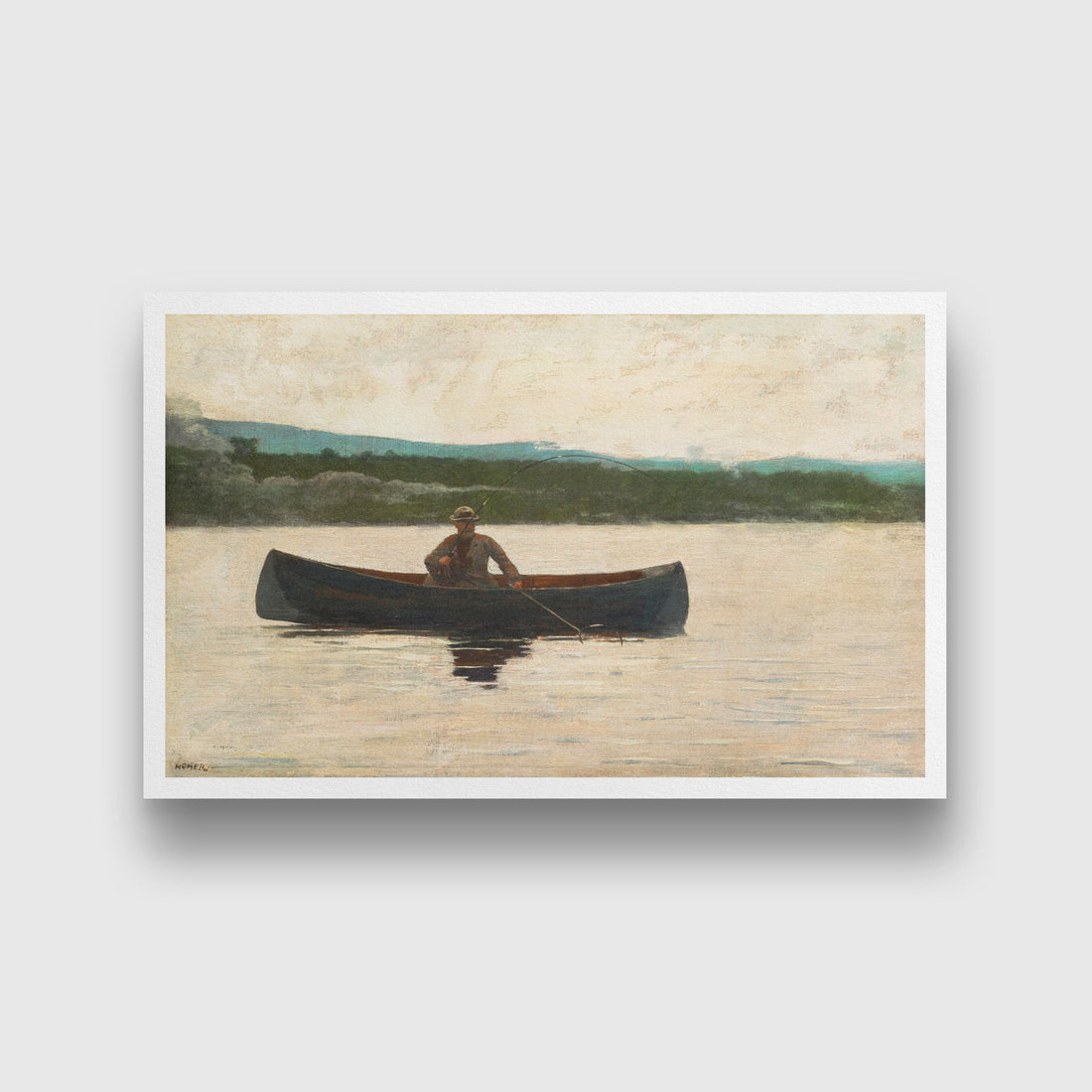 Playing a Fish painting - Meri Deewar 3 : 2 Horizontal Premium Wall Art Canvas by MeriDeewar