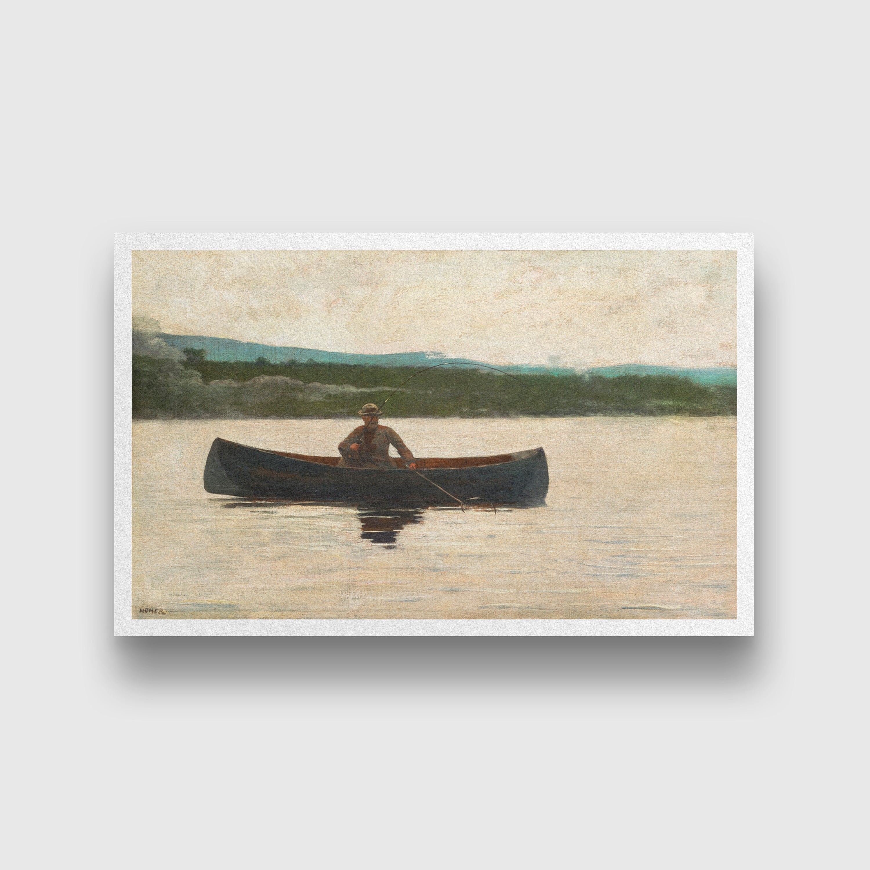 Playing a Fish painting - Meri Deewar 3 : 2 Horizontal Premium Wall Art Canvas by MeriDeewar